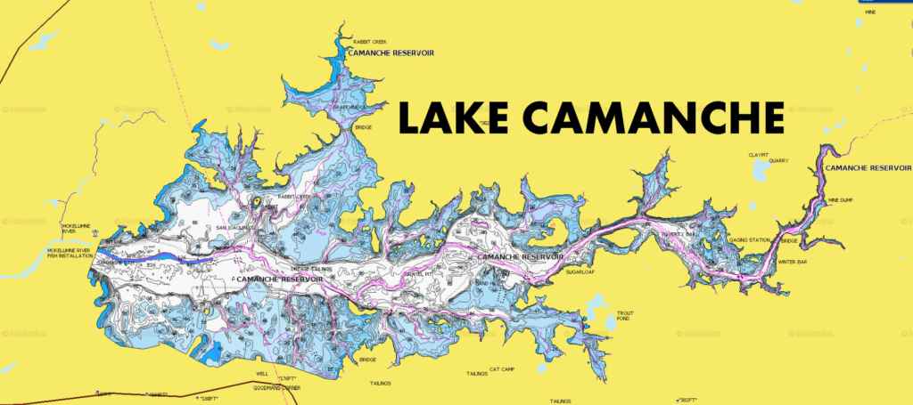 Lake Camanche Fishing Map Lake Camanche Fishing Report By Rich Hale | Rb Bass Fishing